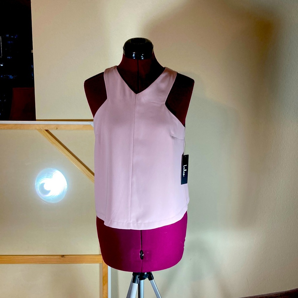 Lulu's Pink Sleeveless Top with Open Cross-Over Back, NWT